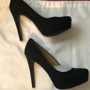 Chinese Laundry WOW Black Microsuede heels, never worn. New condition